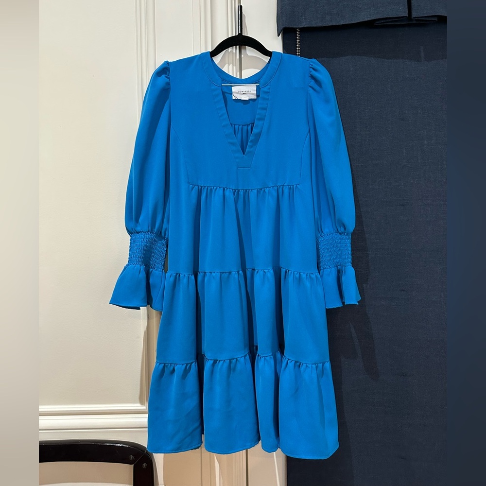Chic Long Sleeve Blue Dress